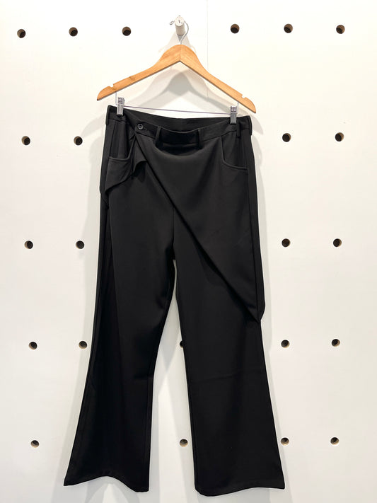 asymmetric black trousers