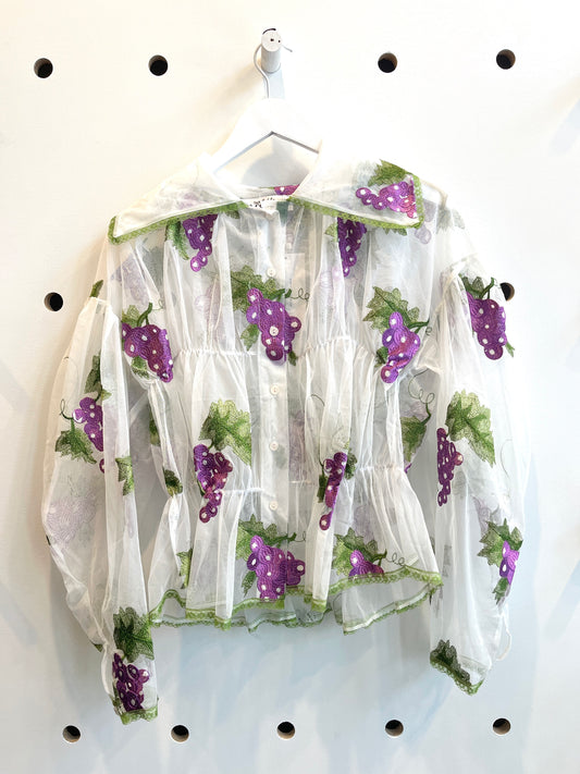 grape embroidered shirt