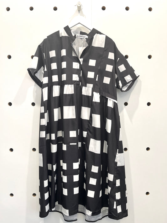 square pattern dress