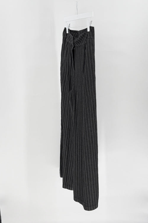 Black pinstripe skirt on a white background