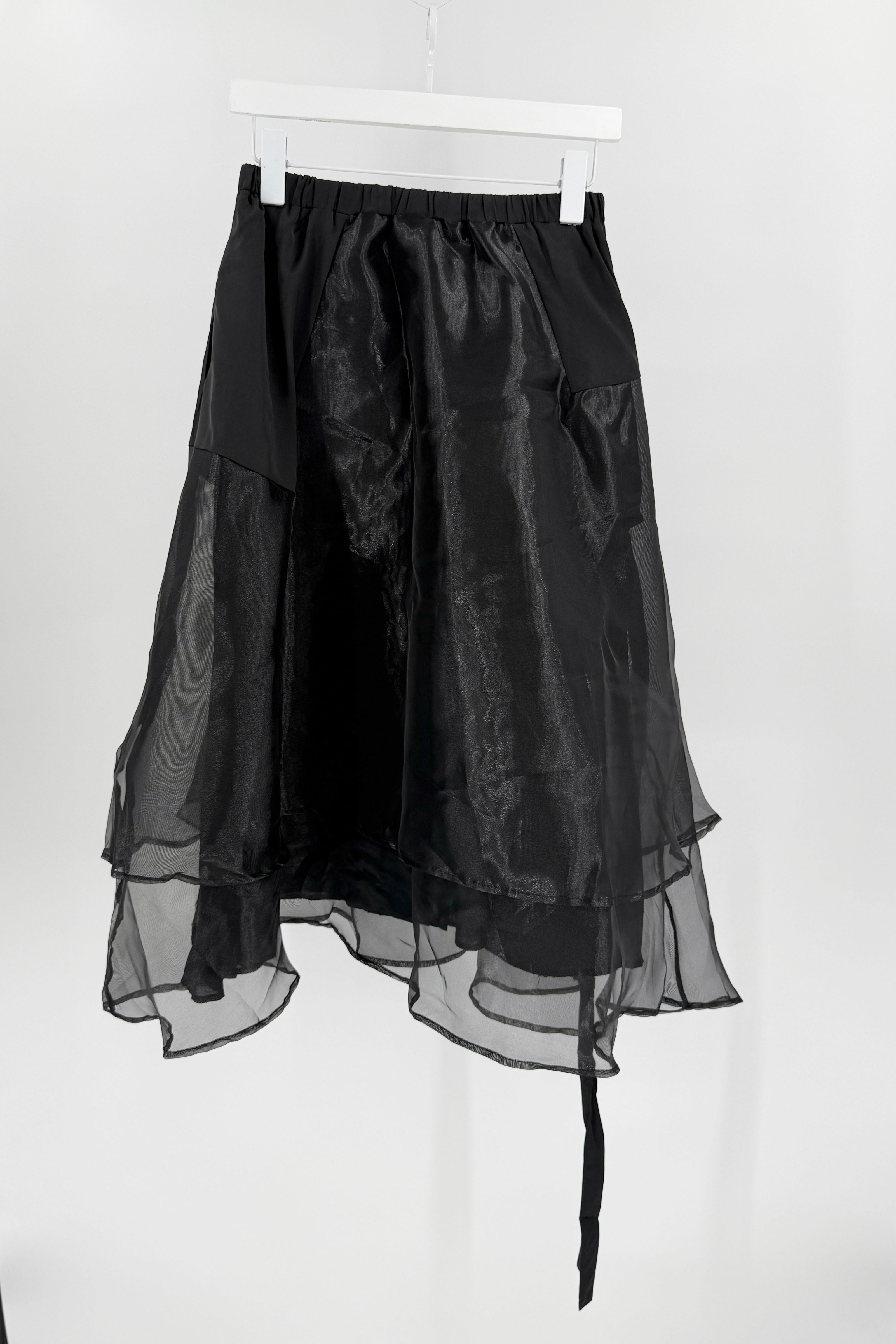 Layered chiffon midi skirt 